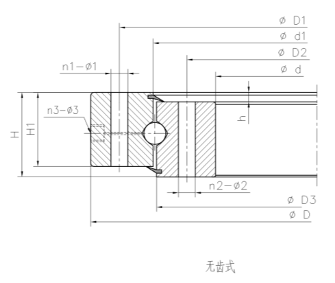 轉(zhuǎn)盤軸承四點型無齒式