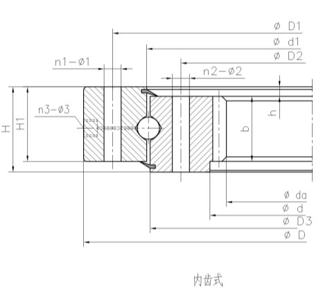 轉(zhuǎn)盤軸承四點型內(nèi)齒式